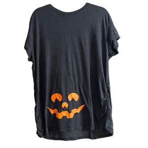 Crazy Dog Women's Plus Size Halloween Pregnancy Pumpkin Maternity Shirt Size 3X